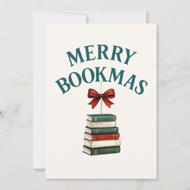 Merry Bookmas  Holiday Card (Front)