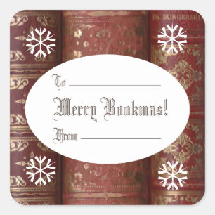 Merry Bookmas! Square Sticker