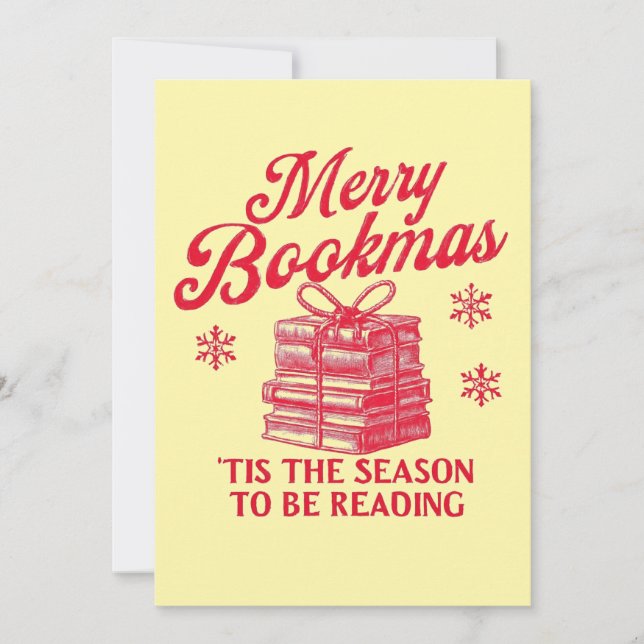 Merry Bookmas 'tis the season to be reading  Holiday Card (Front)