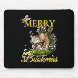 Merry Bookmas' Victorian Christmas Mice Bibliophil Mouse Pad