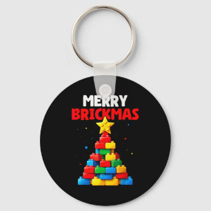 Merry Brickmas Block Building Builder Brick Master Key Ring