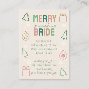 Merry & Bride Bring An Ornament Bridal Shower Enclosure Card