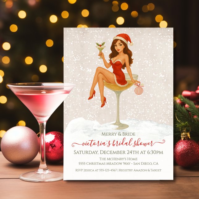 Merry & Bride Christmas Bridal Shower Invitation (Creator Uploaded)