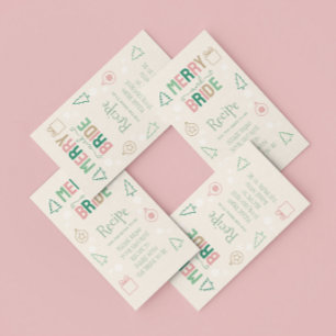 Merry & Bride Christmas Bridal Shower Recipe Enclosure Card