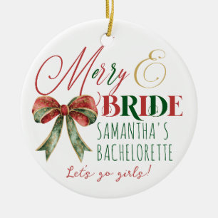 Merry & Bride Winter Christmas Bride Engagement Ceramic Tree Decoration