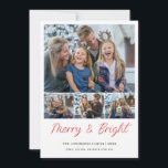 Merry & Bright 4 photos collage Family Christmas Holiday Card<br><div class="desc">Celebrate the season with this Photo Holiday Card,  featuring a soft blue colour palette.  Perfect for families who love a modern yet heartwarming touch,  this card beautifully captures the joy and brightness of the holiday season. Share your warmest wishes with this timeless keepsake!</div>