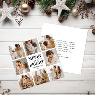 Merry & Bright 8 Photo Christmas Holiday Card