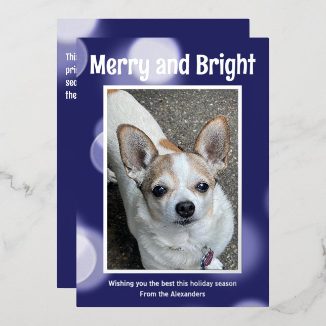 Merry & Bright Blue and White (Front/Back)