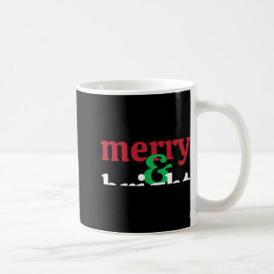 Merry Bright Bold Type Christmas Holiday T Shirt Coffee Mug