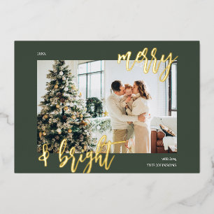 Merry Bright Brush Script Photo Green