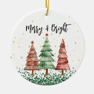 Merry & Bright Ceramic Christmas Ornament