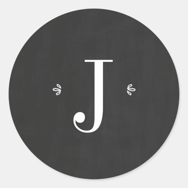 Merry & Bright Chalkboard Monogram Sticker (Front)