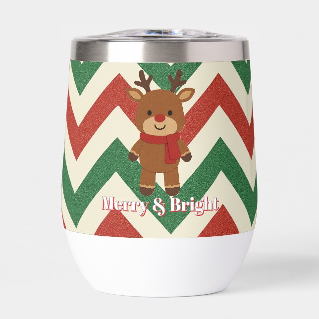 Merry & Bright Chevron Reindeer Christmas (Front)
