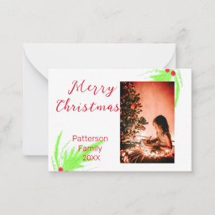 Merry Bright Christmas add family name welcome joy Card