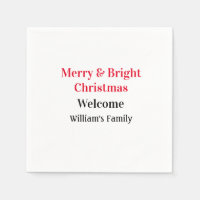 Merry Bright Christmas add family name welcome joy