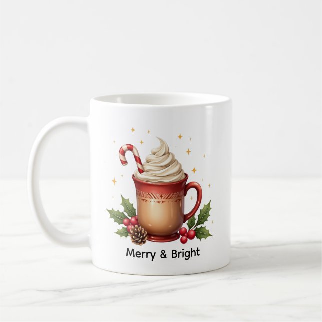 Merry & Bright Christmas Coffee Mug (Left)