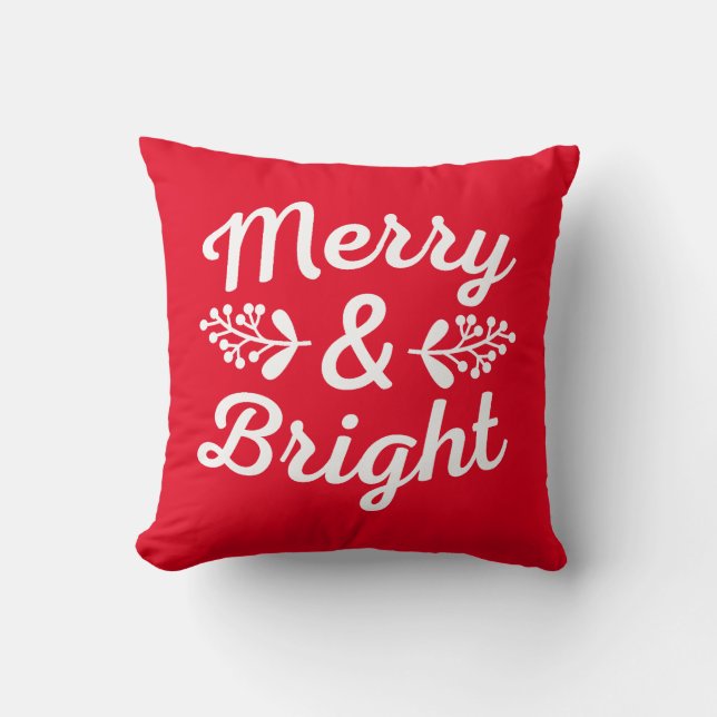 Merry & Bright Christmas  Cushion (Front)