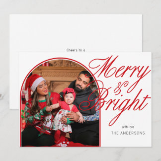 Merry & Bright Christmas Family Photo Holiday Card