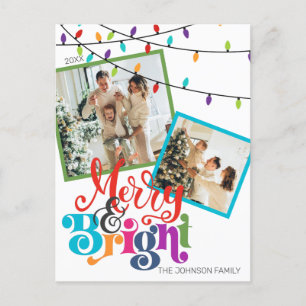 Merry & Bright Christmas Family Photo Holiday Card