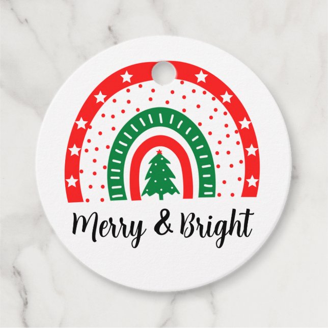 Merry & Bright Christmas  Favour Tags (Front)