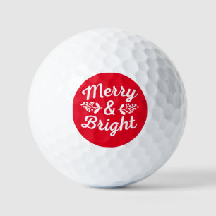 Merry & Bright Christmas  Golf Balls