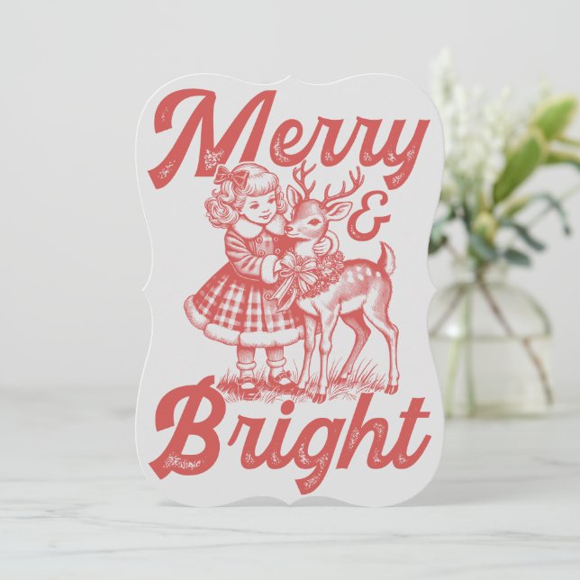 Merry & Bright - Christmas Greeting Card (Standing Front)