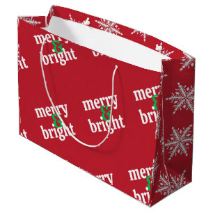 "Merry & Bright" Christmas Large Gift Bag