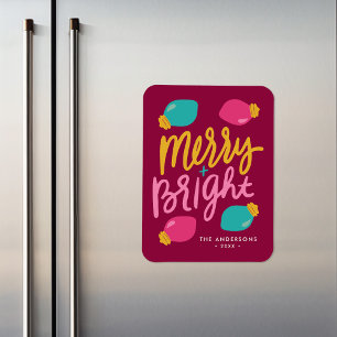 Merry & Bright Christmas Lights Non-Photo Holiday Magnet