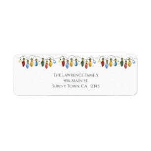 Merry & Bright Christmas Lights Return Address
