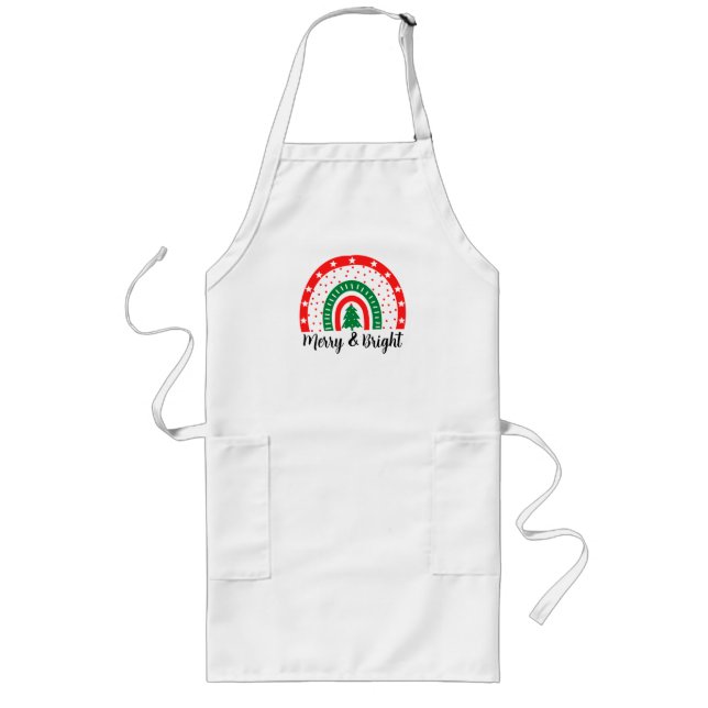 Merry & Bright Christmas  Long Apron (Front)