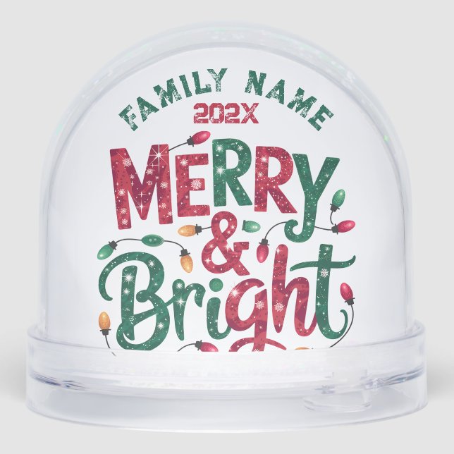 Merry & Bright & Christmas Nutcracker  Snowglobe (Back)