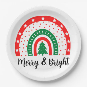 Merry & Bright Christmas  Paper Plate