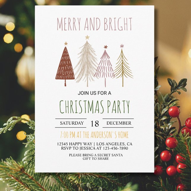 Merry & Bright Christmas Party Festive Baby Shower Invitation (Creator Uploaded)