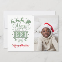 Merry & Bright /Christmas Quote/2-Sided / White