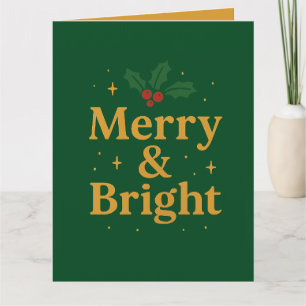 Merry & Bright Christmas Quote Card