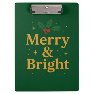 Merry & Bright Christmas Quote Clipboard