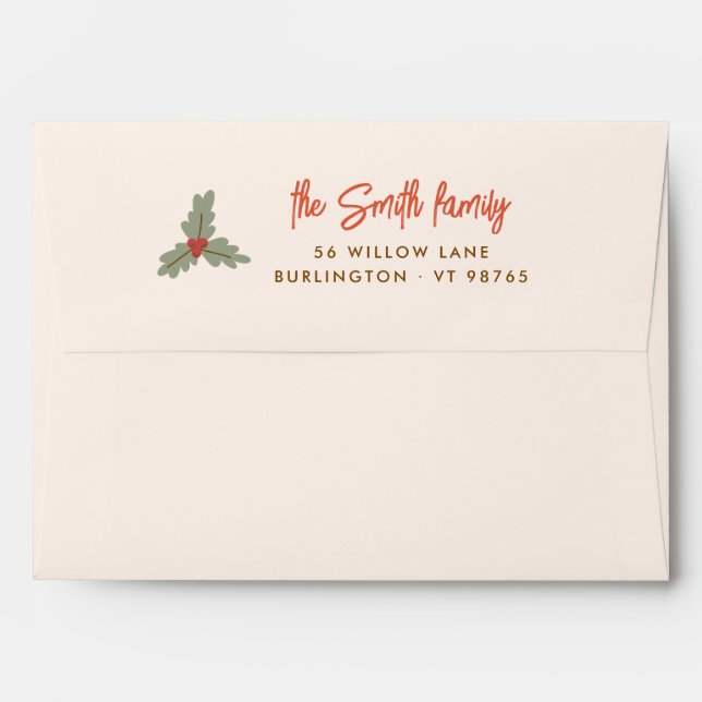 Merry & Bright Christmas Return Address Envelope (Back (Top Flap))