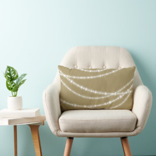 Merry & Bright Christmas Sparkling Lights Holiday Lumbar Cushion
