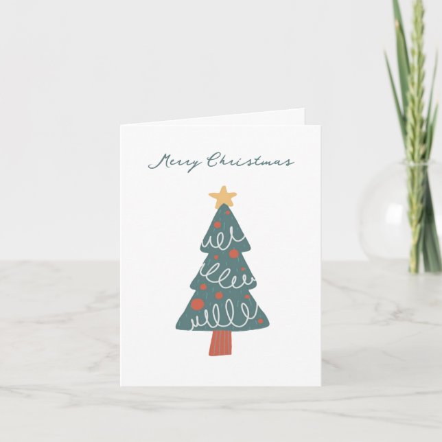 Merry & Bright Christmas Thank You Card (Front)