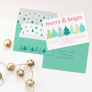 Merry & Bright Christmas Tree Holiday Card