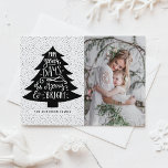 Merry & Bright Christmas Tree | Holiday Photo Card<br><div class="desc">Modern holiday photo card featuring modern calligraphy and Christmas tree illustration. Other colours and matching items such as photo cards and labels are available.  
 "May your days be merry and bright."</div>