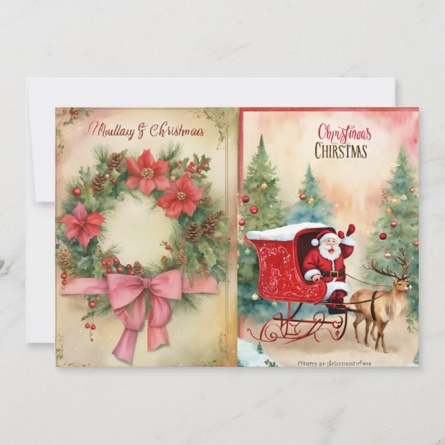 Merry & Bright Christmas Wishes Invitation (Front)
