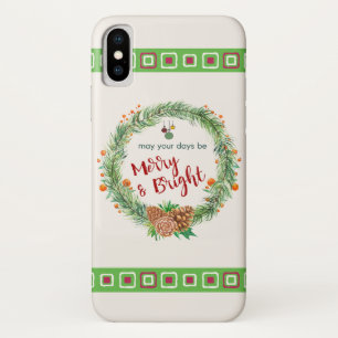 Merry & Bright Christmas Wreath Case-Mate iPhone Case