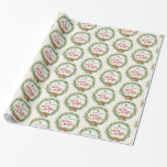 Merry & Bright Christmas Wreath Pattern Wrapping Paper<br><div class="desc">Christmas wrapping paper with a watercolor wreath. Green pine needles,  pine cones and decorative berries make up this festive wreath. Inside the wreath are some decorative ornaments and the words" may your days be Merry & Bright. Written in a trendy red font.</div>