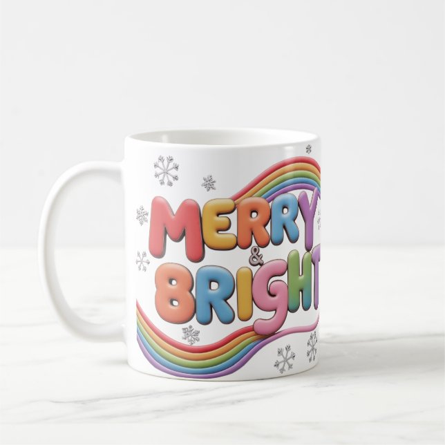 Merry & Bright Classic Christmas Mug  (Left)