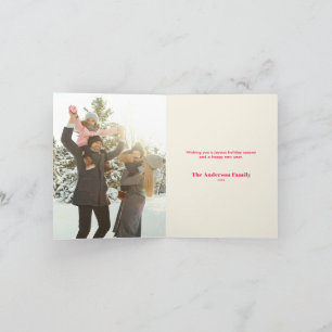 Merry & Bright Classic Retro Typography Photo Holiday Card