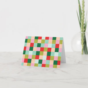 Merry & Bright Colour Blocks Folded Thank You Card