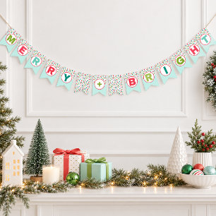 Merry & Bright Colourful Christmas Lights Party Bunting