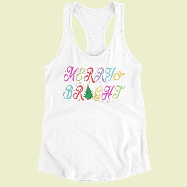 Merry & Bright Colourful Christmas Tree Women's Singlet (Creator Uploaded)