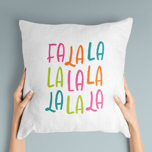 Merry bright colourful fa la la Christmas holiday Cushion